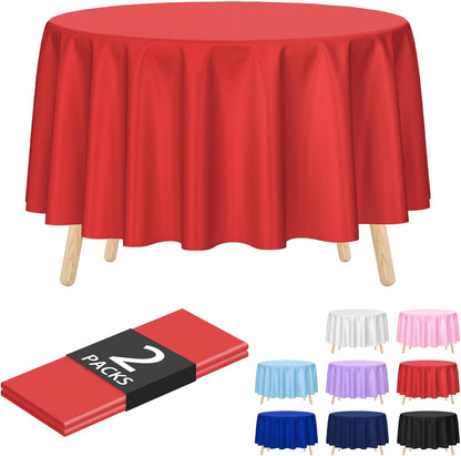Kopokita 2PCS Black Plastic Tablecloths 54 x 108 Inch, Disposable Table Cloths Rectangle Party Table Covers