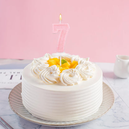 Pink Number One Birthday Candles, Romantic Cake Glitter Pink Number 1st Candles Anniversary Cake First Topper Decoration Cute Birthday Party Supplies for Wedding Anniversary Celebration Supplies (1)