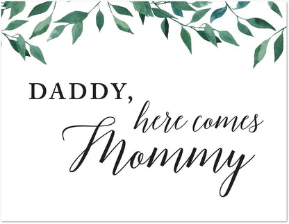 Andaz Press Wedding Party Signs, Natural Greenery Green Leaves, 8.5x11-inch, Bridal Shower Scavenger Hunt, 1-Pack - Colors B