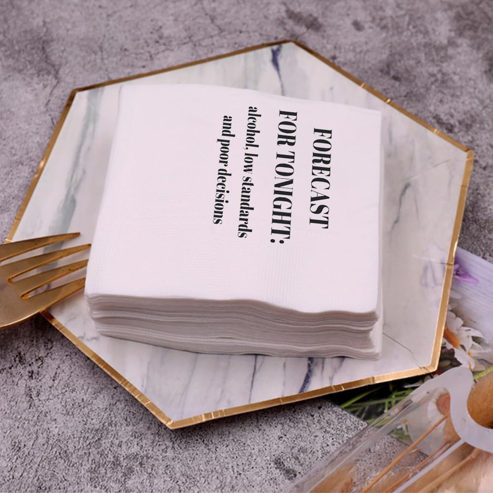 Funny Cocktail Napkins 100Pcs Funny Quotes Saying Disposable Paper Party Napkins 4.5 x 4.5 Two-ply (I Feel Sorry For People Who Don’t Know Us Napkins)