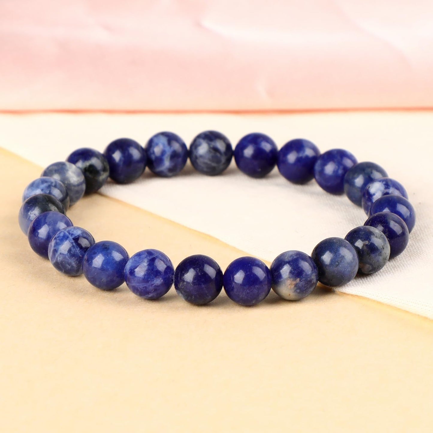 LPBeads Handmade Natural Gemstone Stretch Elastic Bracelet Healing Crystal Round Stone Beads Jewelry Gifts for Women Men