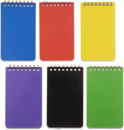 QiCheng 6pack Pocket Notebook Small Notepad Pocket Notepad Small Spiral Notebooks 3X5Inches (6)