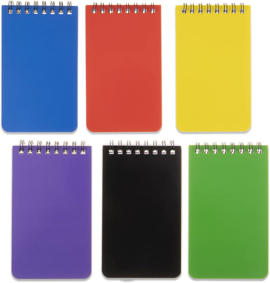QiCheng 6pack Pocket Notebook Small Notepad Pocket Notepad Small Spiral Notebooks 3X5Inches (6)