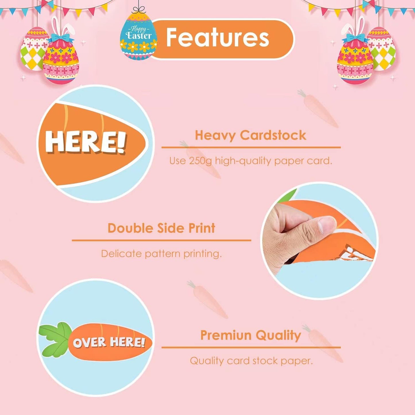 AhfuLife Easter Egg Scavenger Hunt Clue Cards for Family Friends, 27 Cards Set with Clues, Rules, Answers, Winner Cards for Easter Party Activities, Games Indoor, Easter Party Decorations Supplies