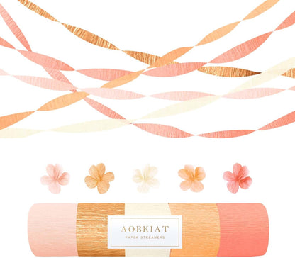 AOBKIAT Colorful Streamers Party Decorations,5 Rolls Vintage Rainbow Crepe Paper Streamers for Birthday,Candyland Theme Baby Shower,Fiesta,Wedding,Christmas,DIY Craft Crepe Paper,1.8 Inch x 82 Ft/Roll