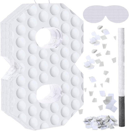Gemscream Golf Number 7 Piñata with Stick Blindfold and Confetti Golf Birthday Decorations Sports Themed Piñata 7th Birthday Party Supplies
