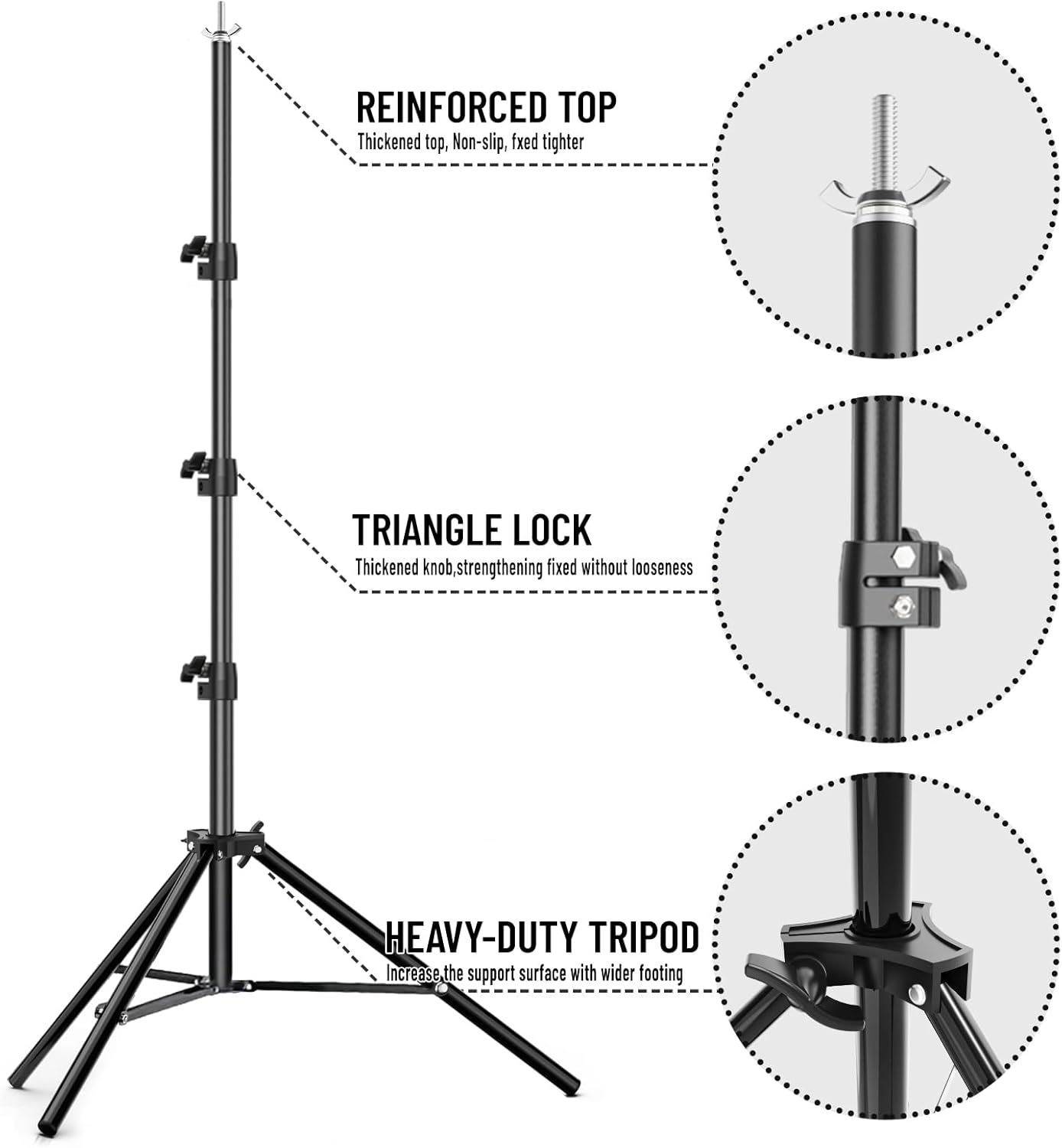 BEIYANG 6.5x6.5 FT Backdrop Stand, Adjustable Photo Background Stand Support kit with Carry Bag for Parties, Decoration, Wedding, Photo Video Studio Shooting