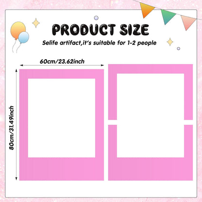 Beeveer 32 x 24 Inch Photo Booth Selfie Frame Prop Booth for Birthday Event Parties Large Blank DIY Cutout Props for Funny Decoration Christmas, Holiday Supplies