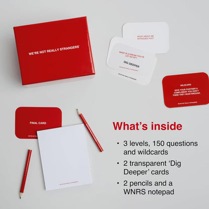 WE'RE NOT REALLY STRANGERS Card Game - 150 Conversation Cards for Adults, Teens, Couples, & Strangers - Icebreaker Questions for Game Night or Date Night, Ages 15+, 2-6 Players
