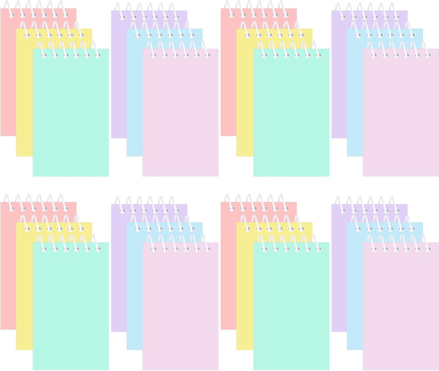 Resurhang 30 Pcs Mini Pastel Notepads Back to School Gift Rainbow Pocket Notebooks Bulk Colorful Notepads for Birthday Party Favors Spring Easter Classroom Office Supplies Paper Pads, 2.4 x 4 Inch