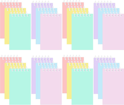 Resurhang 30 Pcs Mini Pastel Notepads Back to School Gift Rainbow Pocket Notebooks Bulk Colorful Notepads for Birthday Party Favors Spring Easter Classroom Office Supplies Paper Pads, 2.4 x 4 Inch