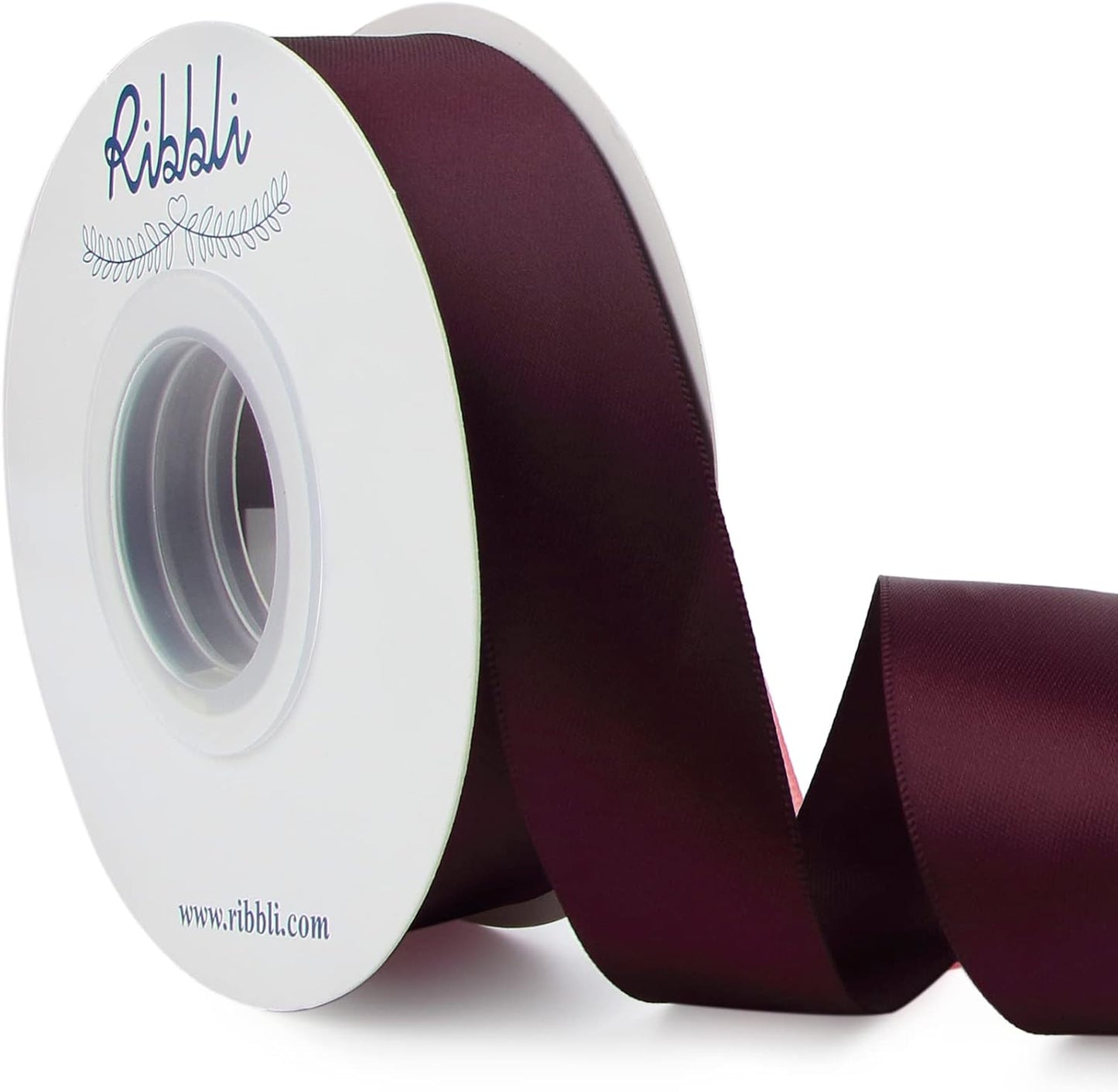 Ribbli Double Faced White Satin Ribbon,3/8” x Continuous 25 Yards,Fabric Ribbon use for Bows Bouquet,Gift Wrapping,Floral Arrangement