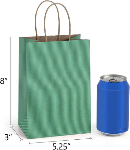 BagDream Gift Bags 100Pcs 5.25x3x8 Small Kraft Paper Gift Bags with Handles Bulk, Brown Paper Sacks for Small Business, Retail, Merchandise, Wedding Birthday Party Favor
