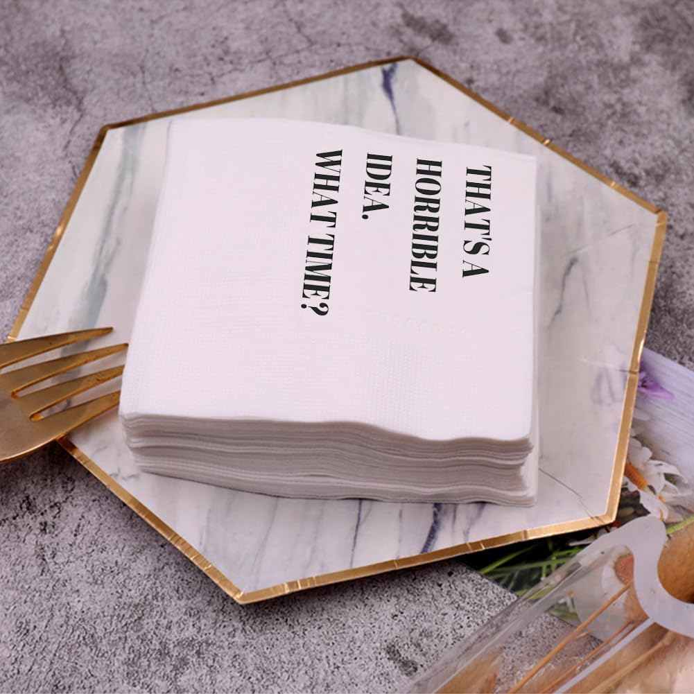 Funny Cocktail Napkins 100Pcs Funny Quotes Saying Disposable Paper Party Napkins 4.5 x 4.5 Two-ply (I Feel Sorry For People Who Don’t Know Us Napkins)