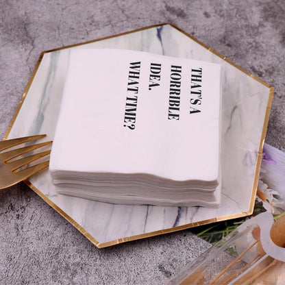 Funny Cocktail Napkins 100Pcs Funny Quotes Saying Disposable Paper Party Napkins 4.5 x 4.5 Two-ply (I Feel Sorry For People Who Don’t Know Us Napkins)