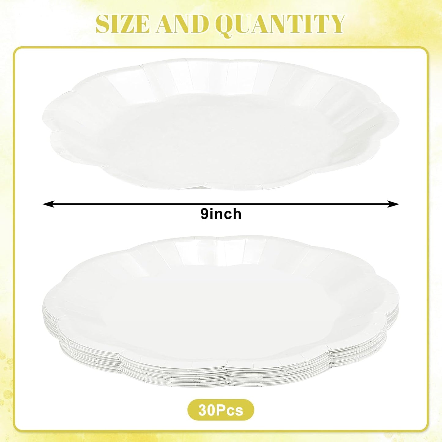 NatNarr 30 Pcs Sage Green Paper Plates, 7 Inch Scalloped Paper Plates Small Dessert Cake Plate Cute Party Plate Disposable Sage Greens Party Supplies for Wedding, Baby Bridal Shower, Birthday