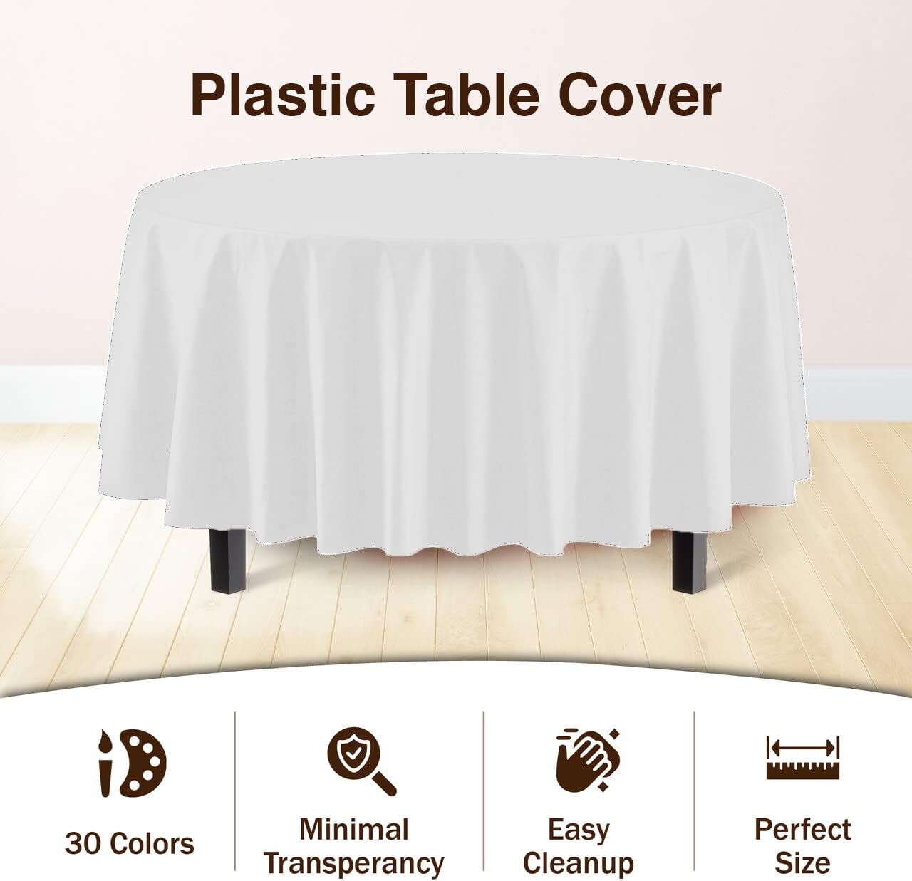 Exquisite Party Solids 6-Pack Premium Plastic Tablecloth 54in. x 108in. Rectangle Plastic Table Cover - Navy