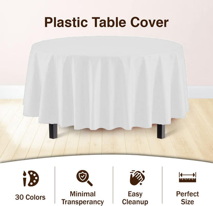 Exquisite Party Solids 6-Pack Premium Plastic Tablecloth 54in. x 108in. Rectangle Plastic Table Cover - Navy