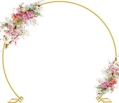 Wokceer Round Backdrop Stand 8FT Gold Wedding Arch Metal Circle Balloon Arch Stand for Birthday Party Wedding Bridal Shower Anniversary Ceremony