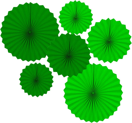 Navy Blue and Yellow Round Party Hanging Paper Fans Decorations Set, Pack of 6