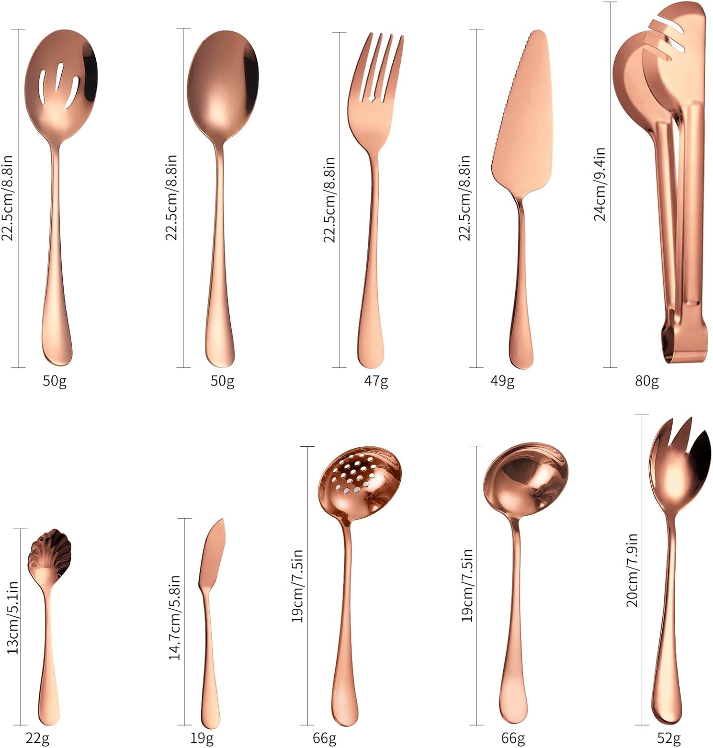 Stainless Steel Serving Utensil Set 10-Piece Buffet Flatware Catering Silverware with Bread Tong,Cake Spatula,Serving Ladles,Salad Fork,Cheese Knife,Large Spoon for Parties Buffet