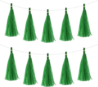 MECCANIXITY 20Pcs Light Blue Tassel Garland Banner with Rope Tissue Paper Tassels Party DIY Kits for Anniversary Wedding Birthday Party
