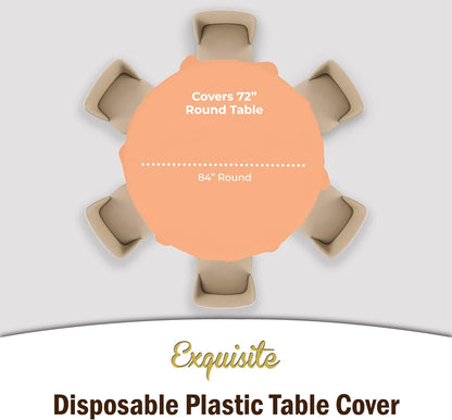 12-Pack Premium Plastic Tablecloth 54in. x 108in. Rectangle Table Cover - Dark Blue - Colors A