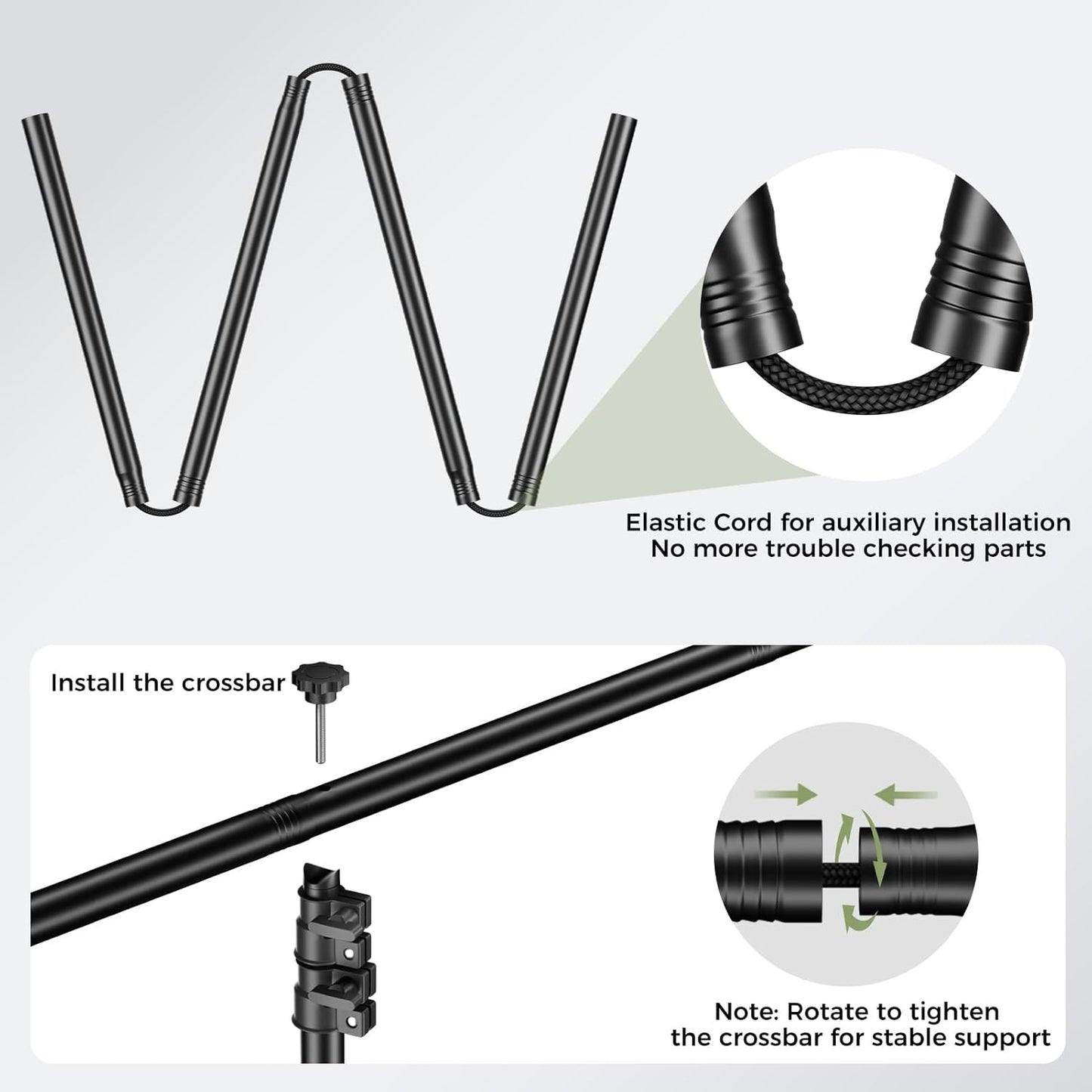 EMART Green Screen Backdrop Kit with Reverse Folding Base, 5x6.5ft Photo Greenscreen Background with Portable T-Shape Stand and 6 Clamps for Photography, Photoshoot, Studio Video Recording, Streaming