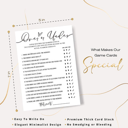 Bridal Shower Bingo, What Will The Bride to Be Receive, 25Pcs Bridal Bingo Game Cards, Engagement Party Games for Guests, Minimalist White Wedding Party Supplies - A18