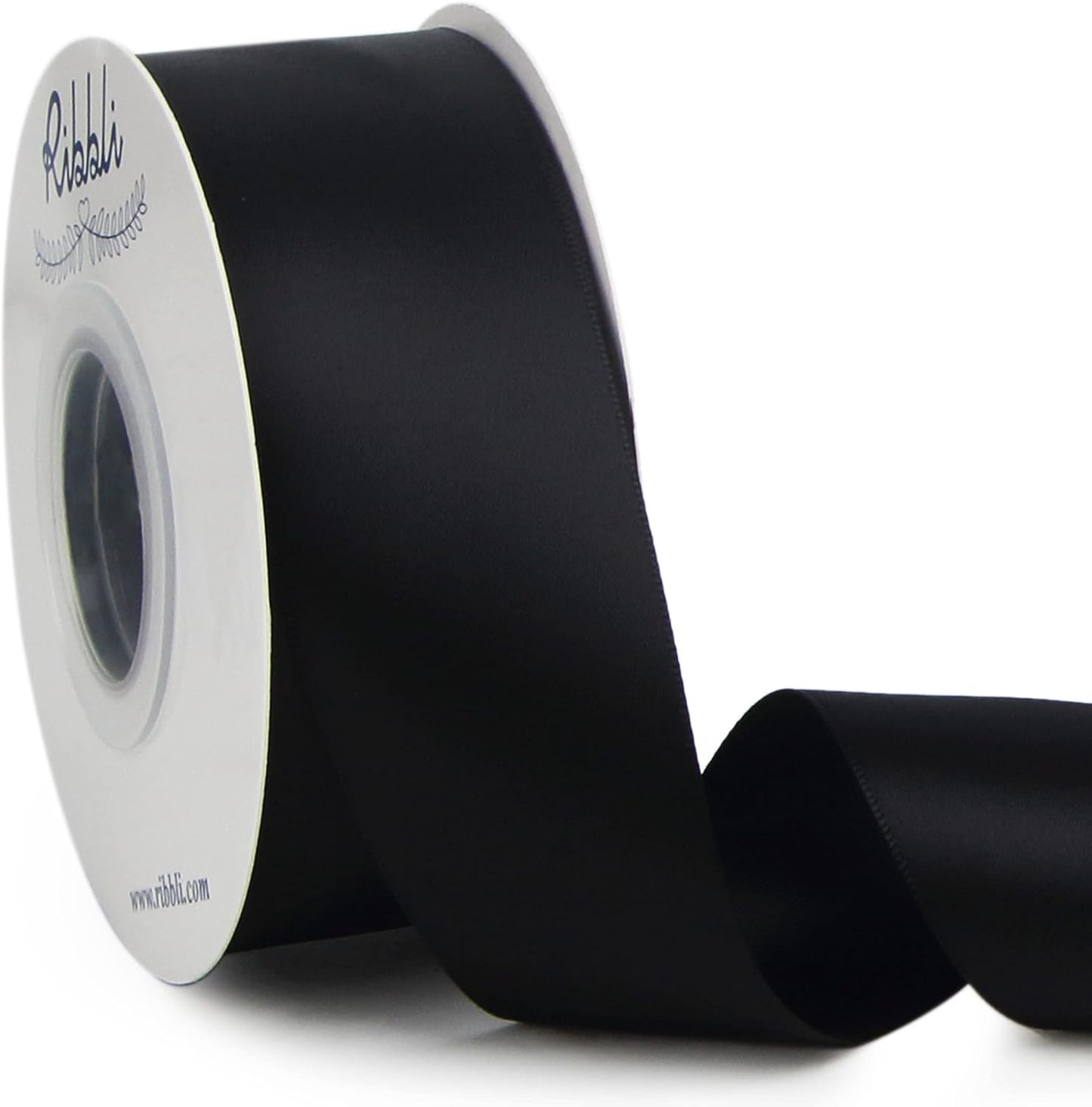 Ribbli Double Faced White Satin Ribbon,3/8” x Continuous 25 Yards,Fabric Ribbon use for Bows Bouquet,Gift Wrapping,Floral Arrangement