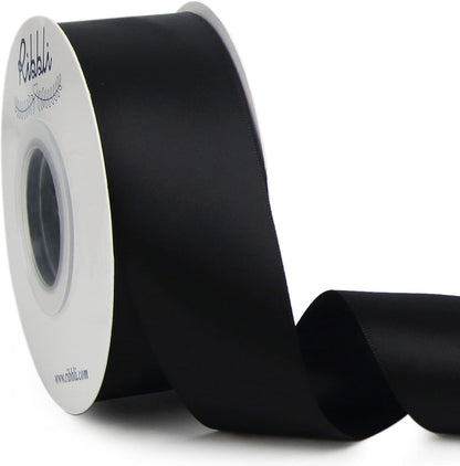 Ribbli Double Faced White Satin Ribbon,3/8” x Continuous 25 Yards,Fabric Ribbon use for Bows Bouquet,Gift Wrapping,Floral Arrangement