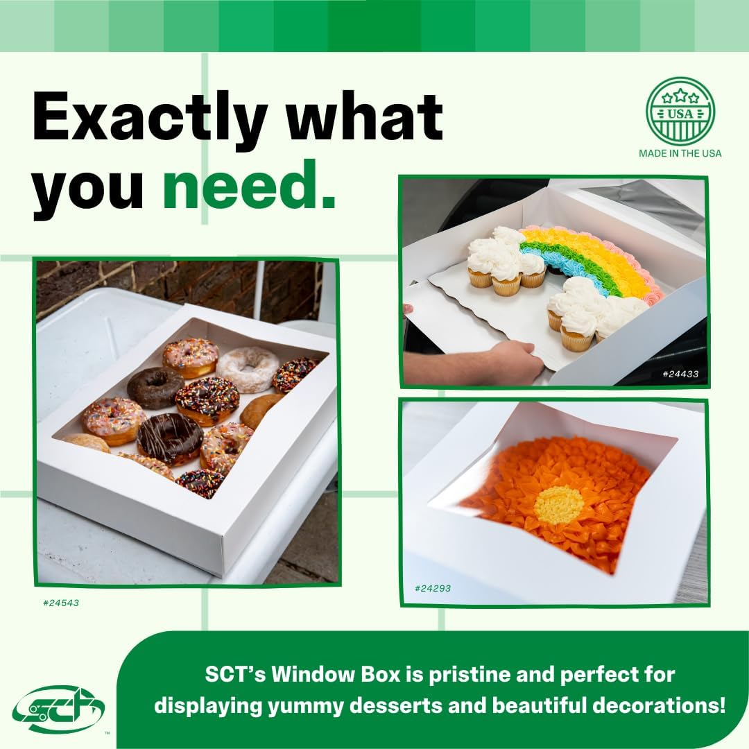 Southern Champion Tray 1029 Premium Clay Coated Kraft Paperboard White Non-Window Sheet Cake and Utility Box, 19" Length x 14" Width x 4" Height, 1/2 Sheet (Case of 50)