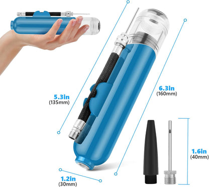 BROTOU Ball Pump, Dual Action Inflate Air Pump with 3 Needles and 2 Nozzles for Soccer Ball, Basketball, Volleyball, Balloons, Bikes