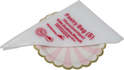 yueton 100-Pack Piping Bags with Non-Slip Grip - Disposable Pastry Bags Cake Decorating Supplies for Baking, Royal Icing & Cupcakes