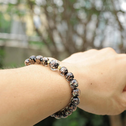 Glass Beaded Bracelet Glowing Bracelet Luminous Beads Bracelet for Women Glass Mermaid Bracelet Bangles Anti Anxeity Healing Energy