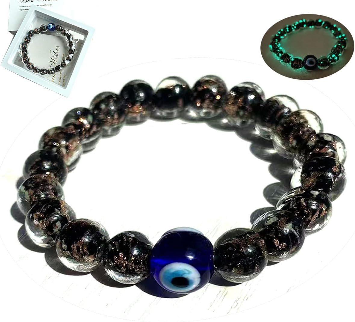 Handmade Glow-in-the-Dark Beaded Bracelet, Luminous Wrist Accessory, Fashion Bracelet for Women, Ideal Gift for Night Events, Parties & Birthdays