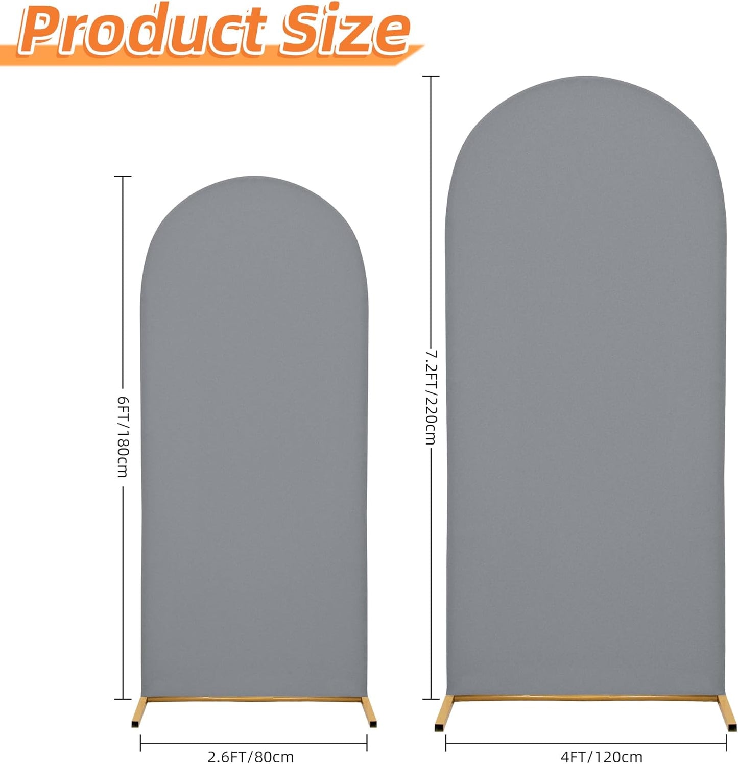 3-Piece Arch Cover Bundle – 7.2FT, 6.6FT & 6FT Stretch Spandex Backdrop Set – Wedding, Birthday & Photo Booth Arch Covers for Every Event