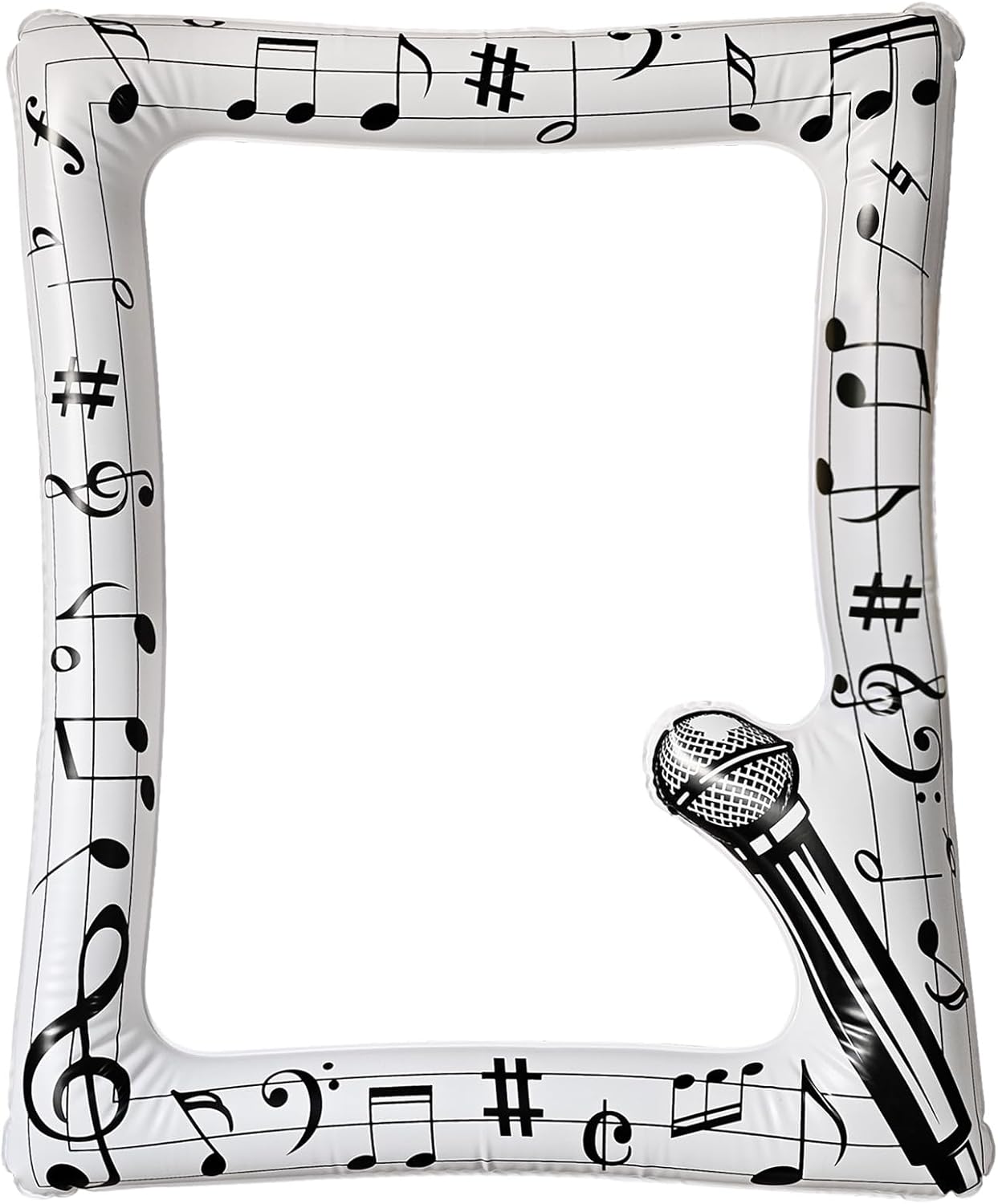Music Notes Party Inflatable Selfie Photo Frame Music Party Blow up Picture Frame Karaoke Themed Party Supplies for Musical Concert 50's Birthday Wedding Hen Bachelorette Party