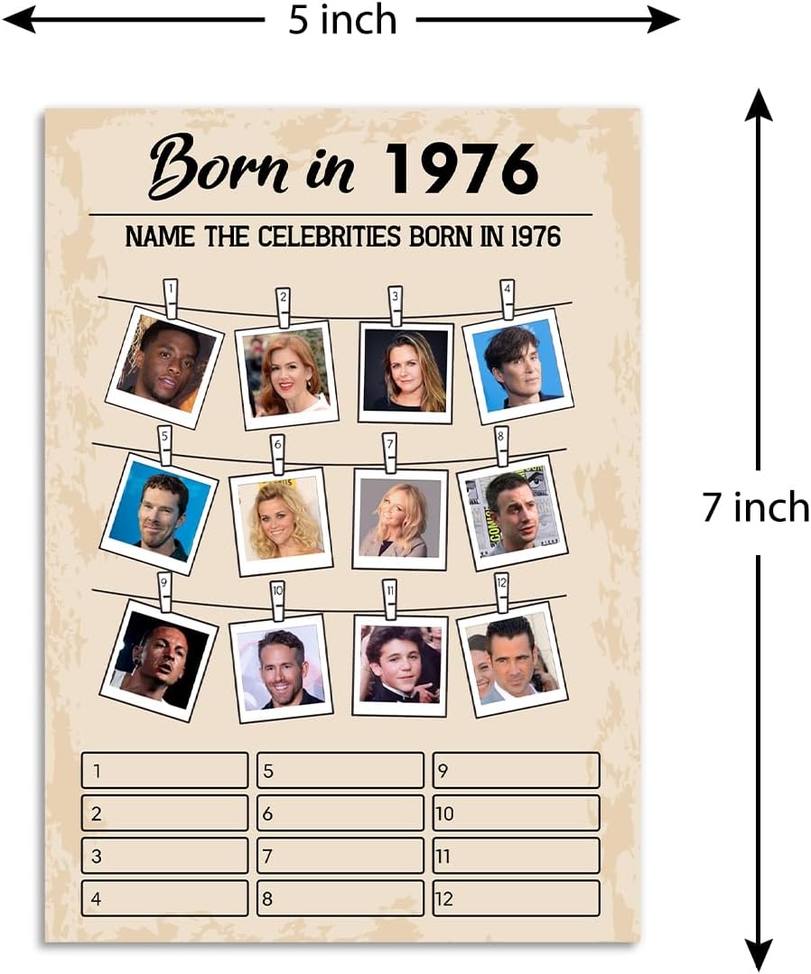 QUPT 40th Birthday Party Games, Movies in 1986 Games, Birthday Party Supplies for Adults, Fun 1986s Party Game，Pack of 30 Cards