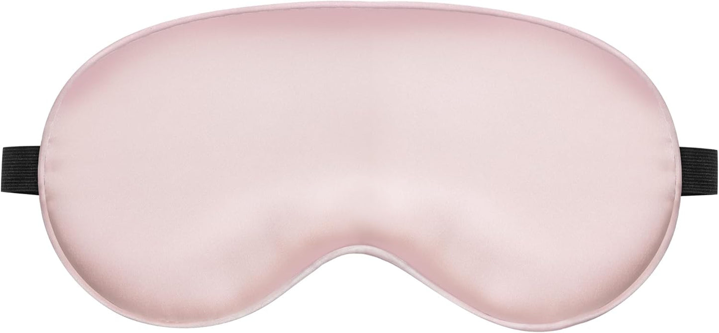 Silk Eye Mask with Adjustable Strap, Satin Blackout Sleeping Mask for Men&Women, Comfortable Blindfold Eyeshade for Night Sleep(Blue)