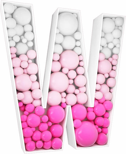 JW Passion - Premium Quality Made 3FT Tall Mosaic Balloon Frame Big Marquee Light Up Letters DIY Kit for Birthday Party Wedding Backdrop Decor Letter A Pre-Cut Foam Board