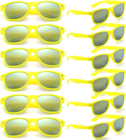 Party Sunglasses Bulk - Adult Retro Plastic Pack of 12 Vintage Sunglasses for Men Women - Party Favors