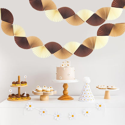 Paper Fan Garland - Paper Fan Garland Party Decorations - Perfect for Birthday Parties, Holiday Decorations, Family Gatherings, Weddings and More (Red)