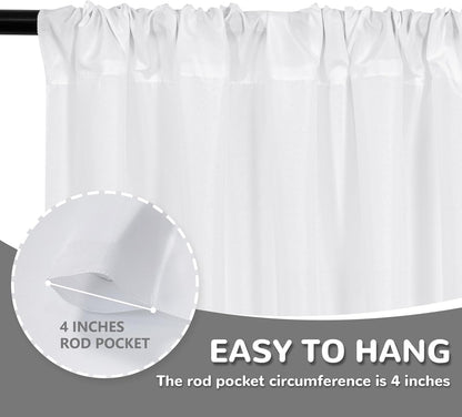 MEETSKY Black Backdrop Curtains for Parties - 10ft x 8ft Party Photo Background Curtain Rod Pocket Fabric Drapes Panels for Boys Birthday Holiday Home Halloween Decoration, 5ft x 8ft, 2 Panels