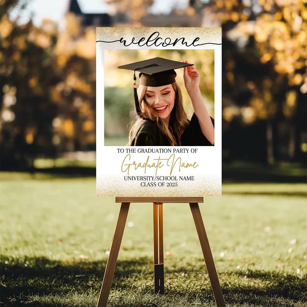 Graduation Party Welcome Sign, Photo Graduation Poster, Graduation Decorations, Grad Party Sign, Grad Welcome Sign, Graduation gift for best friend, Graduation gift for daughter, sister, brother - 1