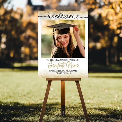 Graduation Party Welcome Sign, Photo Graduation Poster, Graduation Decorations, Grad Party Sign, Grad Welcome Sign, Graduation gift for best friend, Graduation gift for daughter, sister, brother - 1