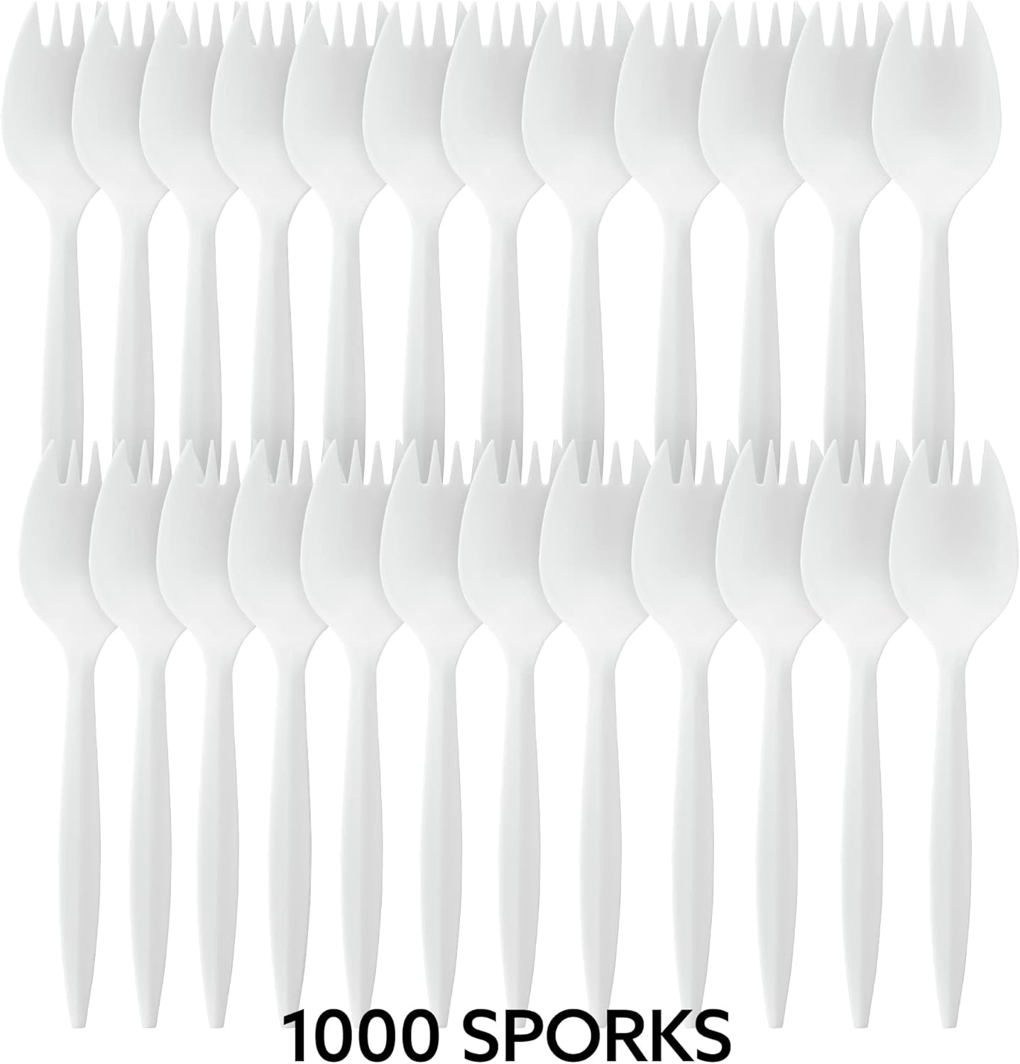 Plasticpro Cutlery Plastic Combo Sets Medium Weight Disposable Silverware White (1000 Count)