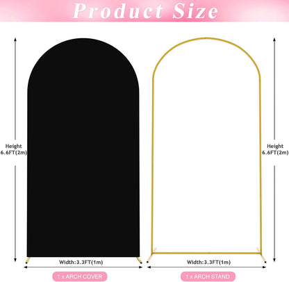 Wokceer 7.2 FT Wedding Arch Backdrop Stand and White Arch Cover, Metal Arch Stand with Arch Stand Cover for Birthday Party Wedding Ceremony Bridal Baby Shower Event Decor