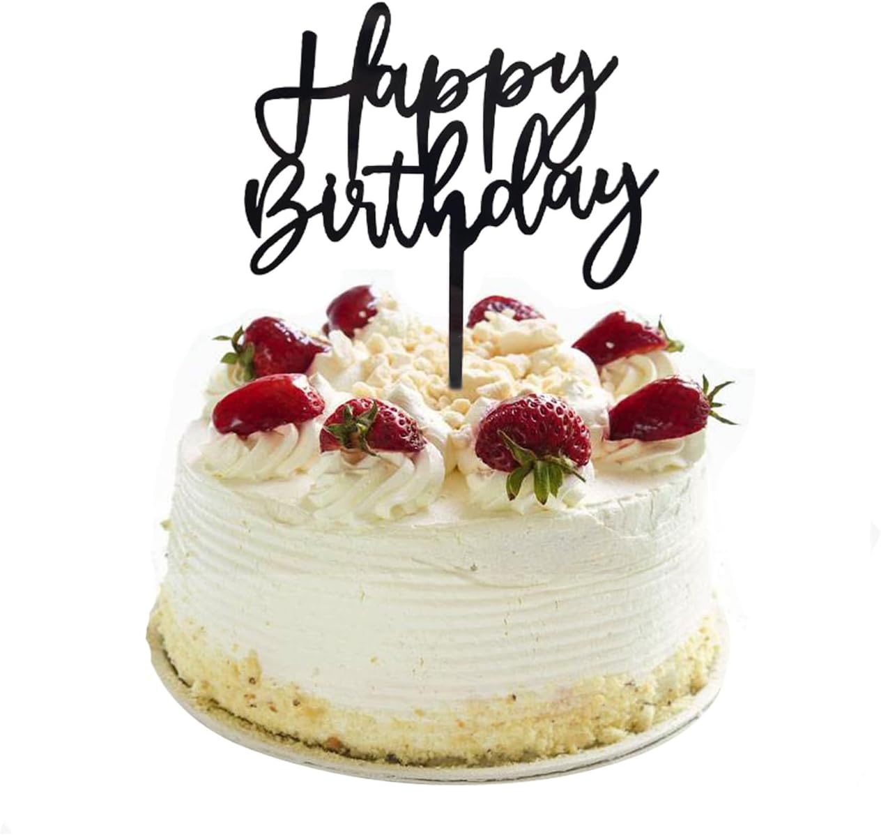 DIY Happy birthday Cake Topper Black Acrylic