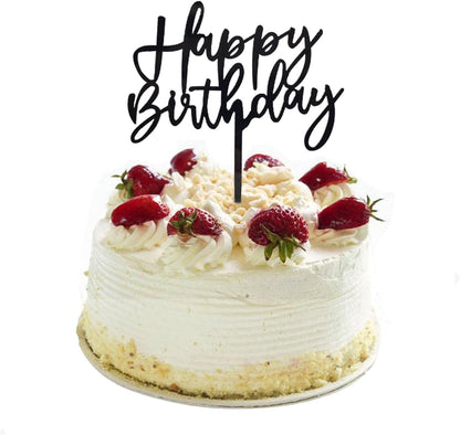 DIY Happy birthday Cake Topper Black Acrylic